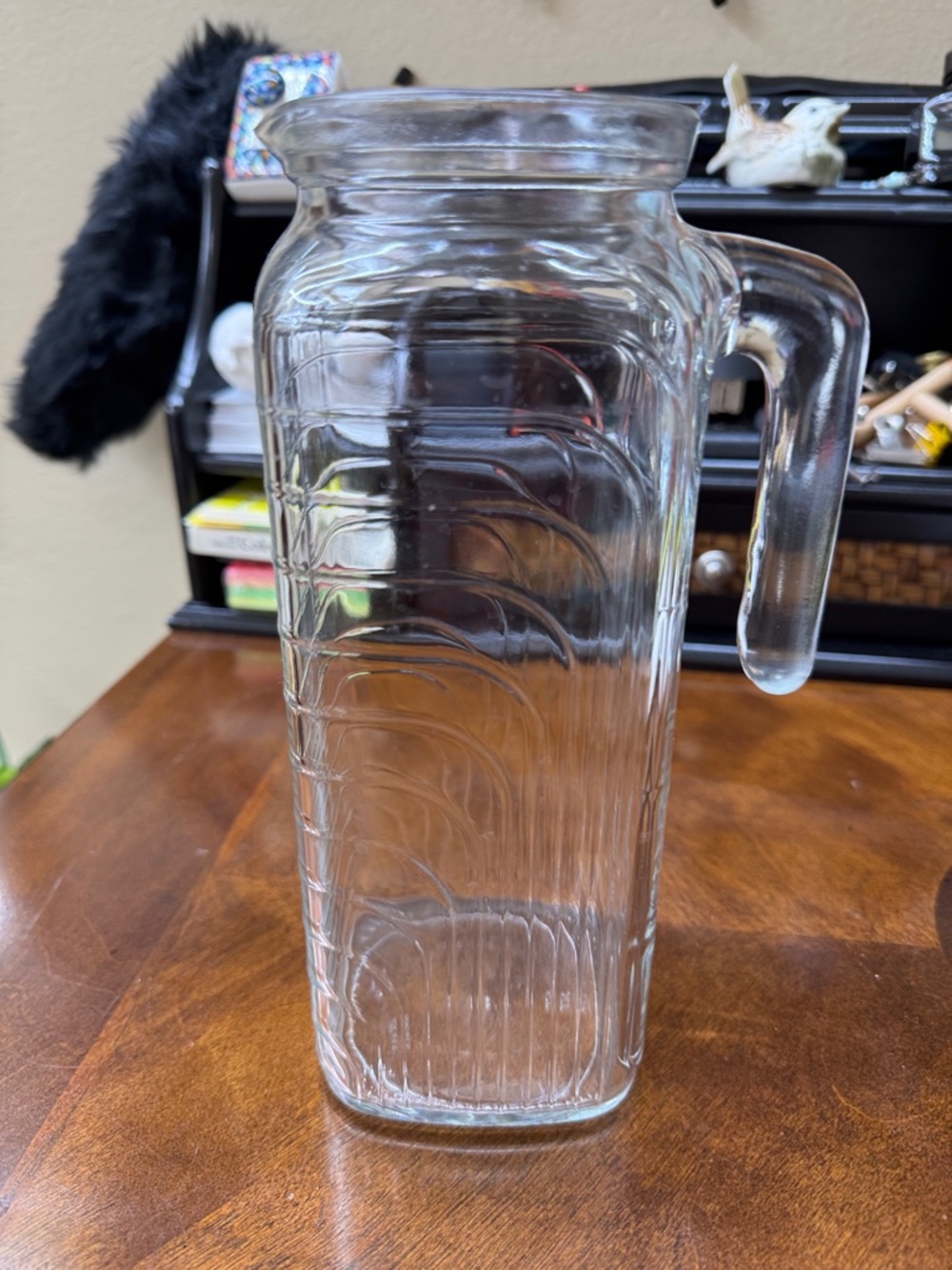 Vintage Frigoverre Bormioli Rocco Italy 1 Liter Square Ribbed Glass PitcherNoLid